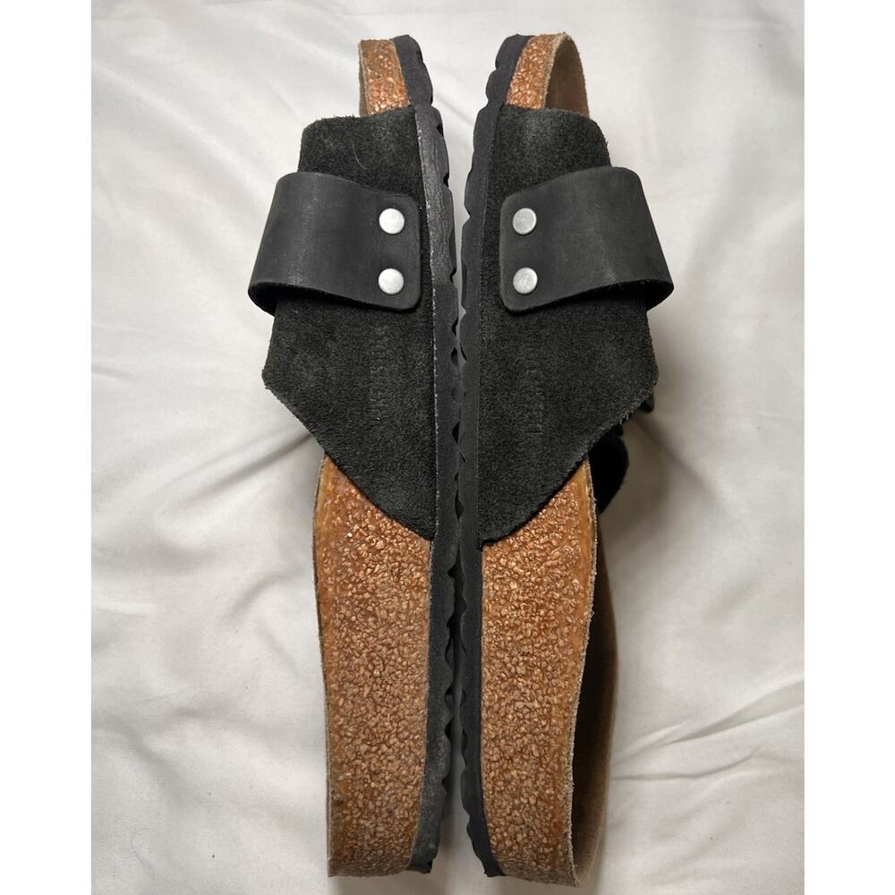 Birkenstock Oita Slide Sandals Womens Size 36 L 5 Black Suede Slip On Adjustable - Picture 8 of 13